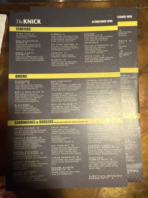 Menu photo 1 The Knick Milwaukee, WI