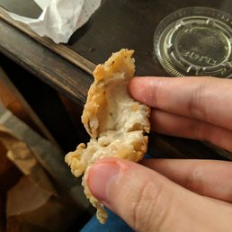 Undercooked fried batter