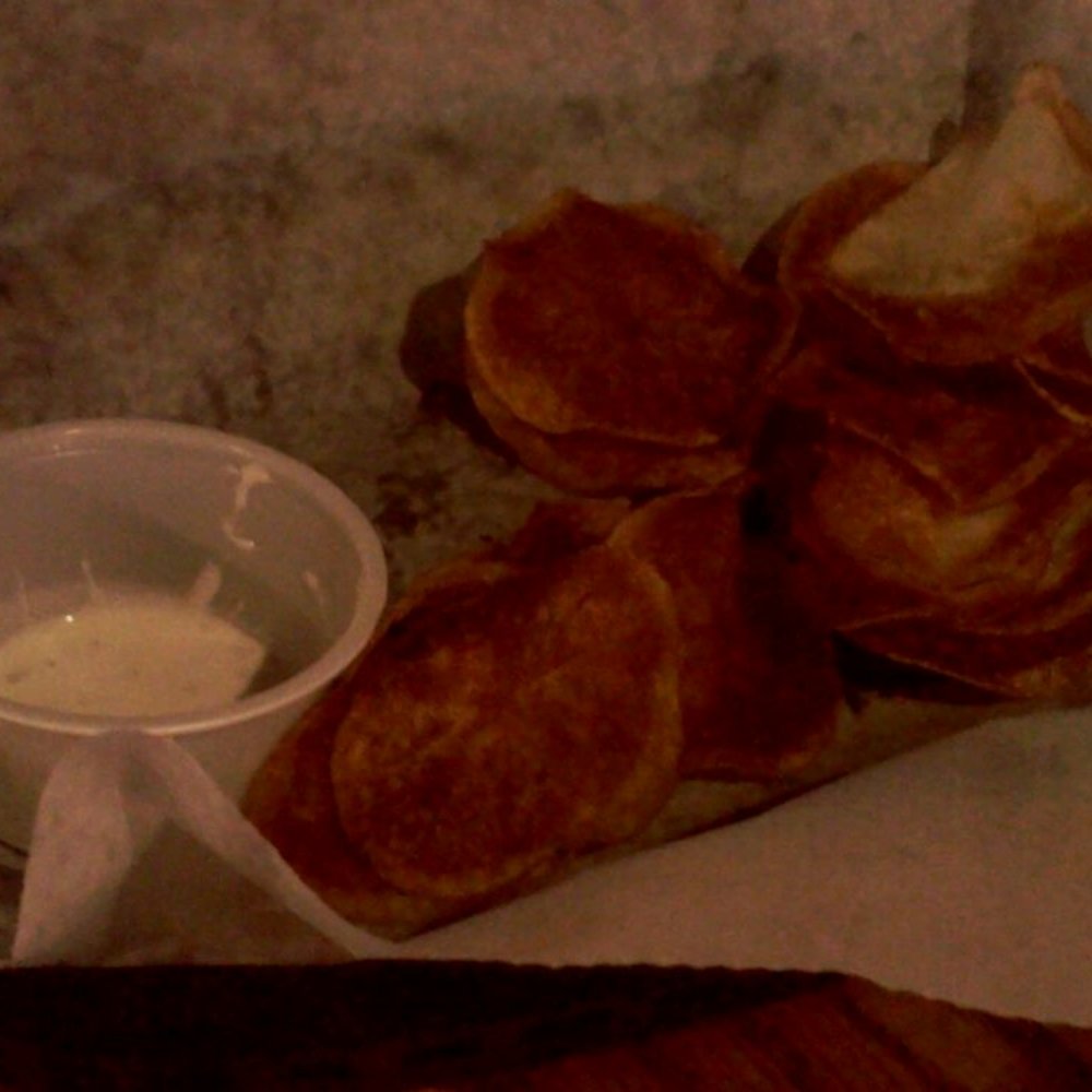 The Tavern - Homemade chips.  Super thin & crispy.  We loved 'em - can u tell! - American Near Me - Durham, North Carolina