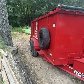 KD Hauling - This is the trailer they delivered next to a tree at my Cabin in Marion NC - Junk Removal & Hauling Near Me - Hickory, North Carolina
