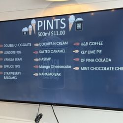 Frozen Paddle - Pints menu
