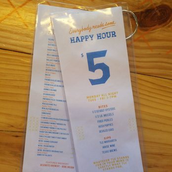 TLC Austin - Happy hour 3pm to 7pm weekdays.... $5 specials. Very cool and fresh. Outdoor seating. Picnic bench style seating. - American Near Me - Austin, Texas TLC Austin - Happy hour 3pm to 7pm weekdays.... $5 specials. Very cool and fresh. Outdoor seating. Picnic bench style seating. - American Near Me - Austin, Texas