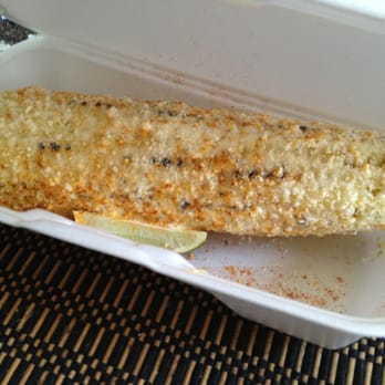 Fab Hot Dogs - Elote Asado... grilled ear of corn brushed w/ chili lime mayo, cotija cheese and cayenne pepper - Hot Dogs Near Me - Reseda, California Fab Hot Dogs - Elote Asado... grilled ear of corn brushed w/ chili lime mayo, cotija cheese and cayenne pepper - Hot Dogs Near Me - Reseda, California