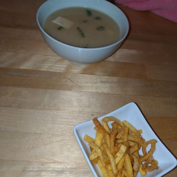 Li's noodles - The mios soup, with crackers - Pan Asian Near Me - Matthews, North Carolina