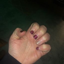 Grown out Gel but all Polish is still on.