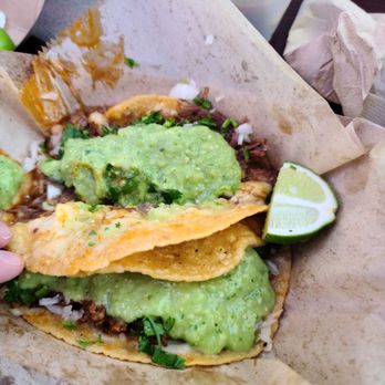 Mecres Mexican Food - Quesabirria taco, quesa al pastor taco, consome. - Mexican Near Me - Hesperia, California