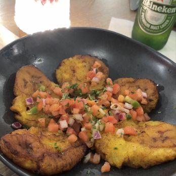Fleur Cuisine - fried plantains with pikliz - Caribbean Near Me - Rockport, Massachusetts