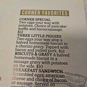 The Breakfast Corner - often ordered items on the menu - Breakfast & Brunch Near Me - St. Louis, Missouri The Breakfast Corner - often ordered items on the menu - Breakfast & Brunch Near Me - St. Louis, Missouri