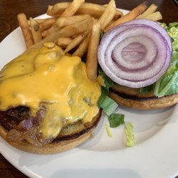 Oak & Anchor - Bacon cheeseburger with fries.