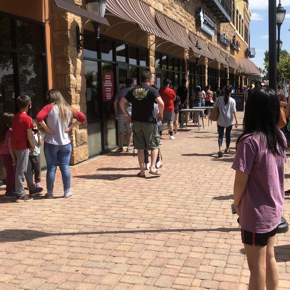 This was the line during Mother's Day