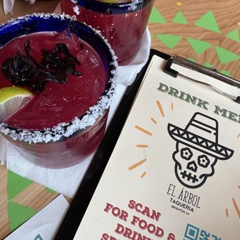 El Arbol - Happy Hour- 2 Hibiscus margaritas- tasty - Mexican Near Me - Brighton, Michigan