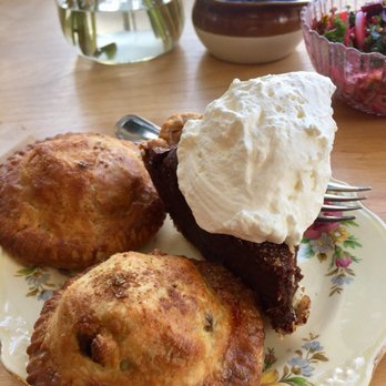 Sister Pie - Two curried lentil hand-pies (crust is to die for) & a slice of red hot chocolate pie (amazing texture) with a dollop of house-made whip - Desserts Near Me - Detroit, Michigan Sister Pie - Two curried lentil hand-pies (crust is to die for) & a slice of red hot chocolate pie (amazing texture) with a dollop of house-made whip - Desserts Near Me - Detroit, Michigan