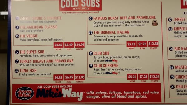 Menu photo 1 Jersey Mike's Subs San Antonio, TX