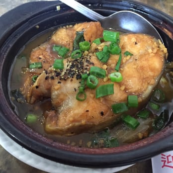 Moonlight Cafe - Catfish hotpot - nice large chunks of fish in garlic soy sauce. - Vegetarian Near Me - Seattle, Washington Moonlight Cafe - Catfish hotpot - nice large chunks of fish in garlic soy sauce. - Vegetarian Near Me - Seattle, Washington