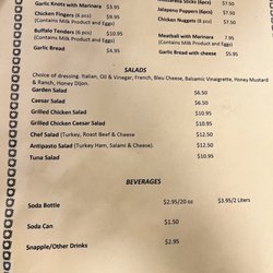 Rose's Pizza and Ice Cream - Menu