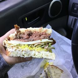 Anderson Valley Market & Deli - Roast beef, jack cheese, lettuce, sprouts , Mendocino Mustard ... would kill for this sandwich!!