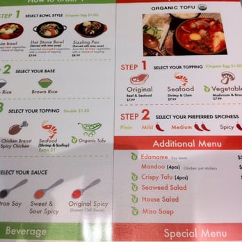 Bibimbowl - New menu. Addition of tofu soup + lower prices all around - Korean Near Me - Sunnyvale, California Bibimbowl - New menu. Addition of tofu soup + lower prices all around - Korean Near Me - Sunnyvale, California