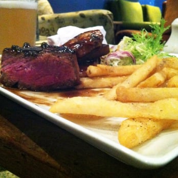 Archive Bar - 'Rare' steak (looks more medium-rare to me) - Beer Bar Near Me - Brisbane, QLD Archive Bar - 'Rare' steak (looks more medium-rare to me) - Beer Bar Near Me - Brisbane, QLD