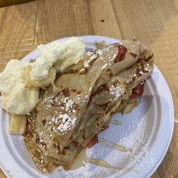 Gotta B Crepes - Strawberry and Banana Crepes with honey and cinnamon. - Street Vendors Near Me - Highland Park, Illinois Gotta B Crepes - Strawberry and Banana Crepes with honey and cinnamon. - Street Vendors Near Me - Highland Park, Illinois