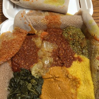 Tabor Ethiopian Restaurant - 7 veggie platter, $11.99 - Ethiopian Near Me - Baltimore, Maryland