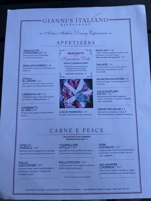 Menu photo 1 Cafe Gianni Mount Dora, FL
