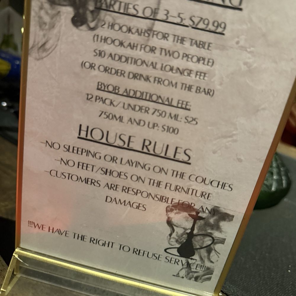 Ground Level Lounge & Hawaii's Luxury Hookah - Ridiculous fees also they don't serve food but if you bring your own it's additional $10 fee!!! - Hookah Bars Near Me - Honolulu, Hawaii Ground Level Lounge & Hawaii's Luxury Hookah - Ridiculous fees also they don't serve food but if you bring your own it's additional $10 fee!!! - Hookah Bars Near Me - Honolulu, Hawaii