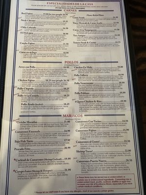 Menu photo 1 Azteca Family Mexican Restaurant Granby, CO