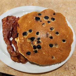 Athens Restaurant - Blueberry pancakes and bacon