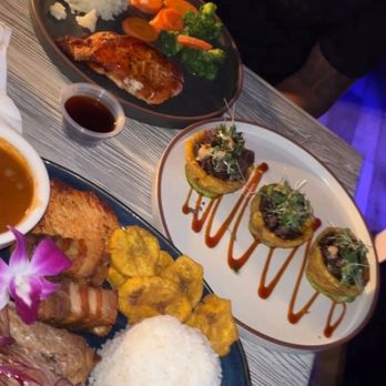 Eden's Legacy Restaurant Bar Lounge - BORI platter. Salmon teriyaki & mofongitos de churrasco - Lounges Near Me - Perth Amboy, New Jersey Eden's Legacy Restaurant Bar Lounge - BORI platter. Salmon teriyaki & mofongitos de churrasco - Lounges Near Me - Perth Amboy, New Jersey