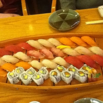 Kiku Alpine Restaurant - Sushi for three!! We had them substitute the shrimp and squid for something else bc my mom is allergic to shellfish and such. - Japanese Near Me - Alpine, New Jersey Kiku Alpine Restaurant - Sushi for three!! We had them substitute the shrimp and squid for something else bc my mom is allergic to shellfish and such. - Japanese Near Me - Alpine, New Jersey
