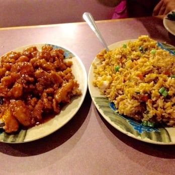 Asian Cafe Express - General Tso chicken Entree with egg fried rice. WOW. - Chinese Near Me - Mesa, Arizona