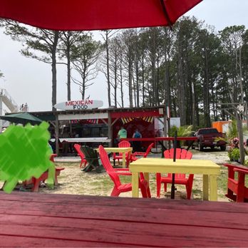 Lily's Little Mexico - Outdoor seating area - some picnic tables and chairs - Food Trucks Near Me - Chincoteague, Virginia