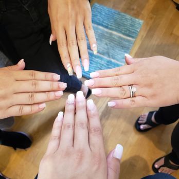 Sassy Nails & Spa - Me (bottom), Maid of Honor (right), bridesmaid #1 (left), bridesmaid #2 (top) - Nail Salons Near Me - Sacramento, California