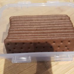 Cheese House - Chocolate ice cream sandwich cookies..our last few from 4 packs purchased in November