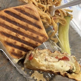 Lola's Cafe - Grilled Chicken Bruschetta and peanut noodles - New American Near Me - Poughkeepsie, New York Lola's Cafe - Grilled Chicken Bruschetta and peanut noodles - New American Near Me - Poughkeepsie, New York
