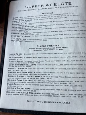Menu photo 2 Elote Cafe Sedona, AZ