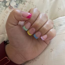 Spring nail set with gel X by Tiffany. Spring nail set with gel X by Tiffany.