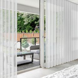 Bringles Blinds & Shutters - Verti Sheer blinds are an alternative to traditional vertical blinds. They allow for light filtering and privacy, all with an elegant look.