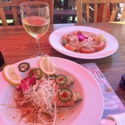 Salmon carpaccio, and Ventura roll. Salmon carpaccio, and Ventura roll.