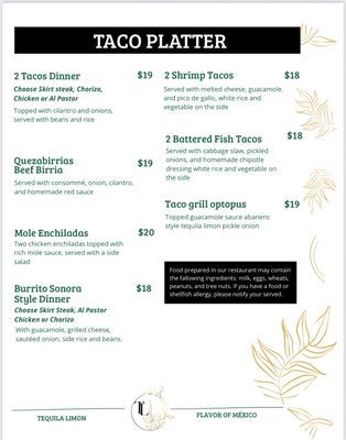 Menu photo 4 Tequila Limón Wheaton, IL