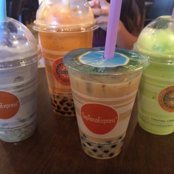 Tapioca Express - Taro snow bubble w/ coconut jelly, Thai Tea snow bubble, Honey Dew and my White Mocha :) - Coffee & Tea Near Me - San Diego, California Tapioca Express - Taro snow bubble w/ coconut jelly, Thai Tea snow bubble, Honey Dew and my White Mocha :) - Coffee & Tea Near Me - San Diego, California