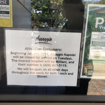 Assaggio - Kapolei - Italian Near Me - Kapolei, Hawaii