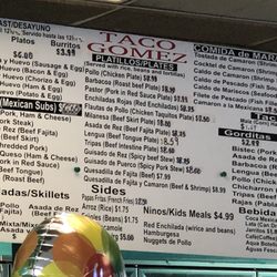 Taco Gomez - Menu
