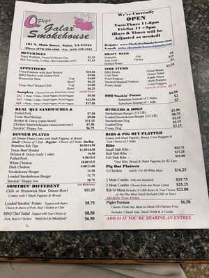 Menu photo 5 The Galax Smokehouse Galax, VA Menu photo 5 The Galax Smokehouse Galax, VA