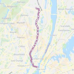 Map of the Pascack Valley Line