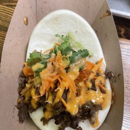 Bulgogi Ribeye Beef Bao, Pulled Chicken Bao (not shown bc I devoured it before I got a photo)