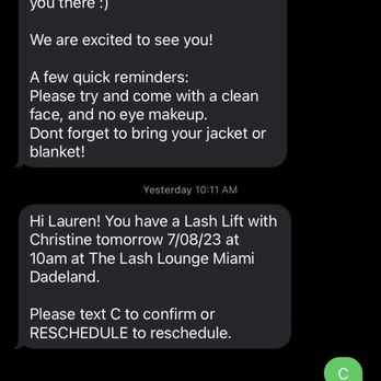 The Lash Lounge - Confirmation of Appt - Eyelash Service Near Me - Pinecrest, Florida The Lash Lounge - Confirmation of Appt - Eyelash Service Near Me - Pinecrest, Florida