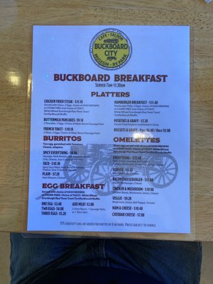 Menu photo 3 Buckboard City Cafe Superior, AZ