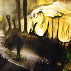 Atelier Heidi Schröder - Sonnentanz, Acryl/Papier 05, 12x17 cm