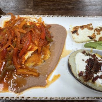Madres Brunch - Rancheros plate. Baked potato was hard not flavorful. - Breakfast & Brunch Near Me - Whittier, California Madres Brunch - Rancheros plate. Baked potato was hard not flavorful. - Breakfast & Brunch Near Me - Whittier, California